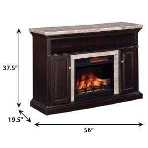 Brighton Electric Fireplace Media Console in Coffee Black - 23MM1424-X445