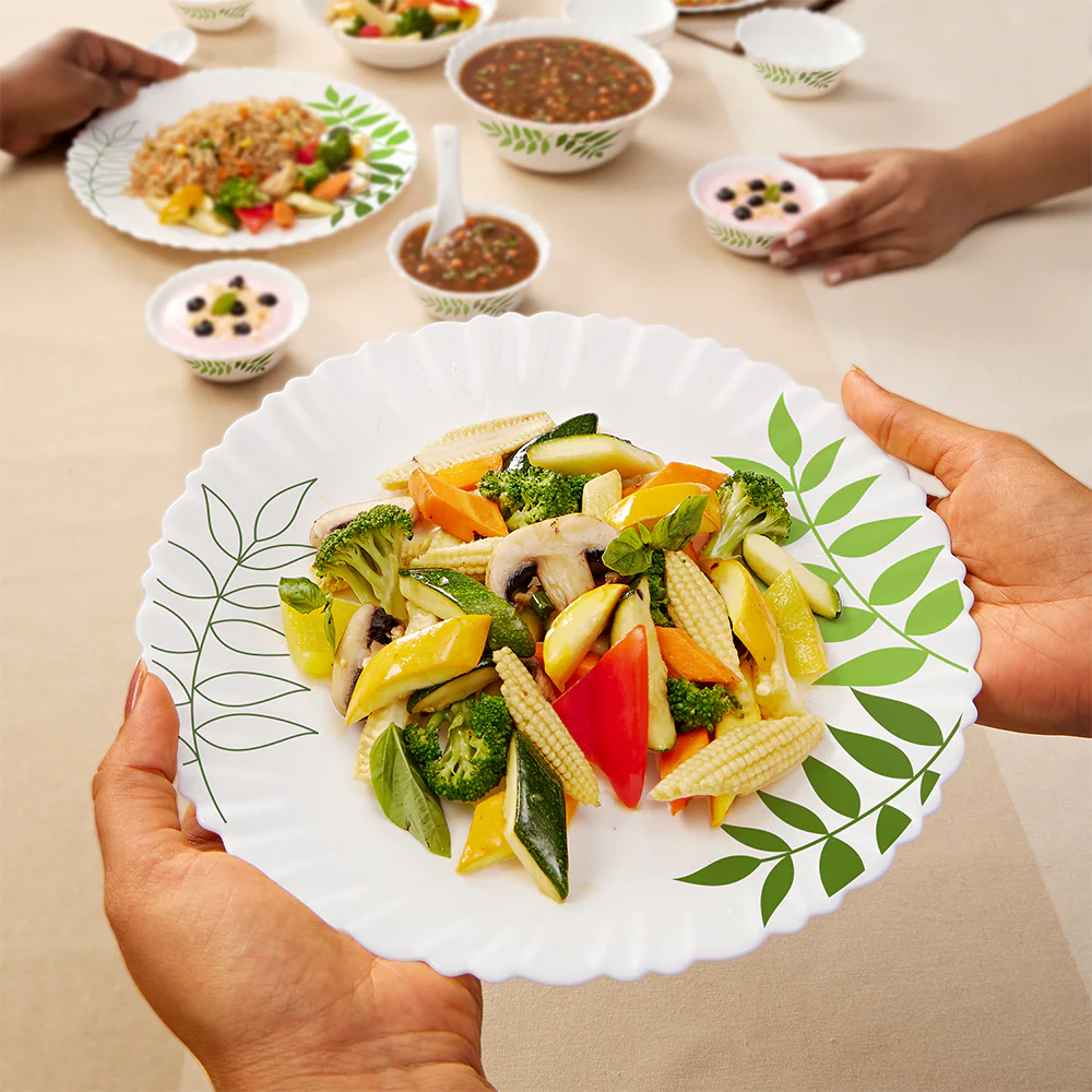 Larah by Borosil, Lush Dinner Set, 13 pc