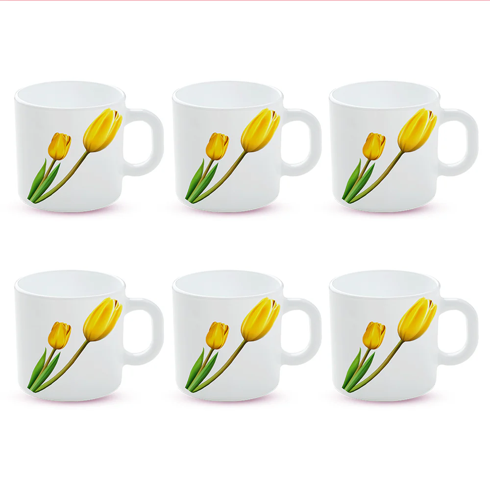 Larah by Borosil Lyana Mug Set, 100ml x 6