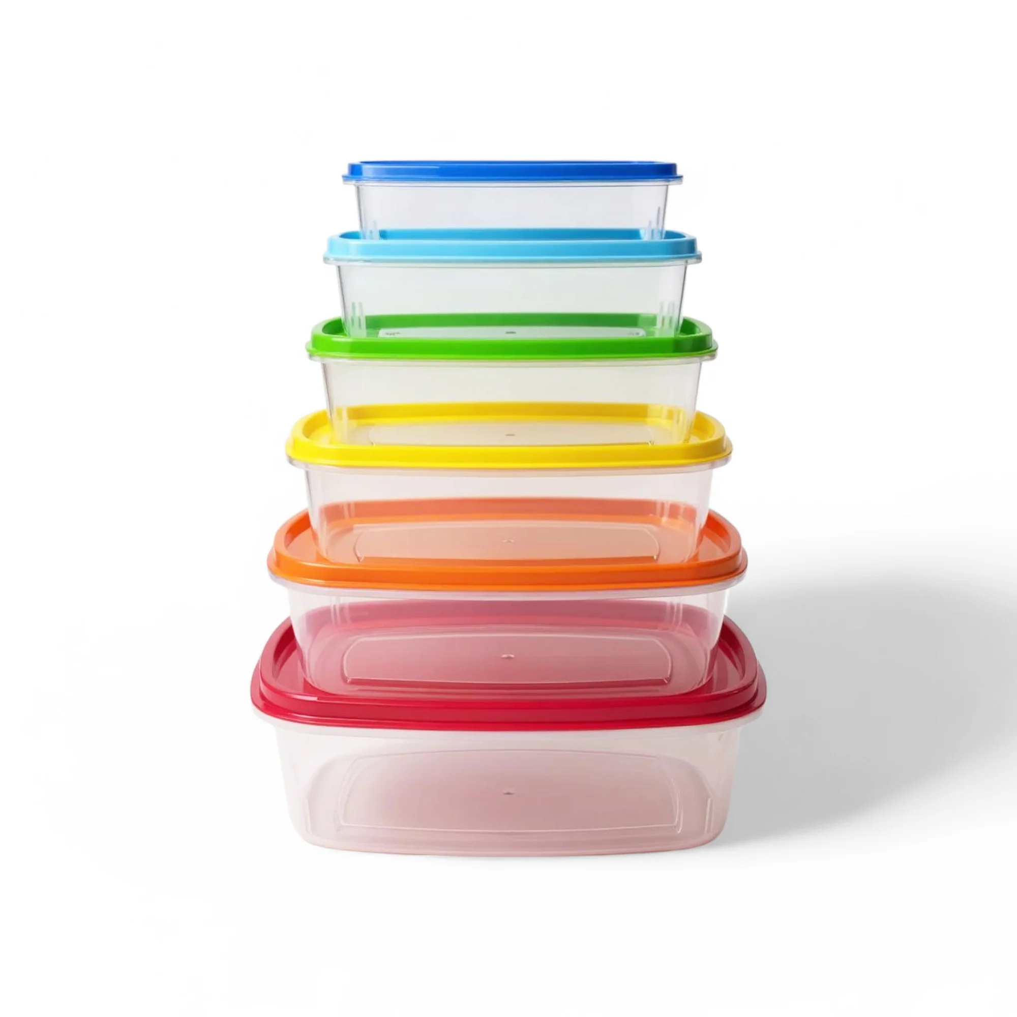 CH 6 Piece Rainbow Rectangular Container Set Clear