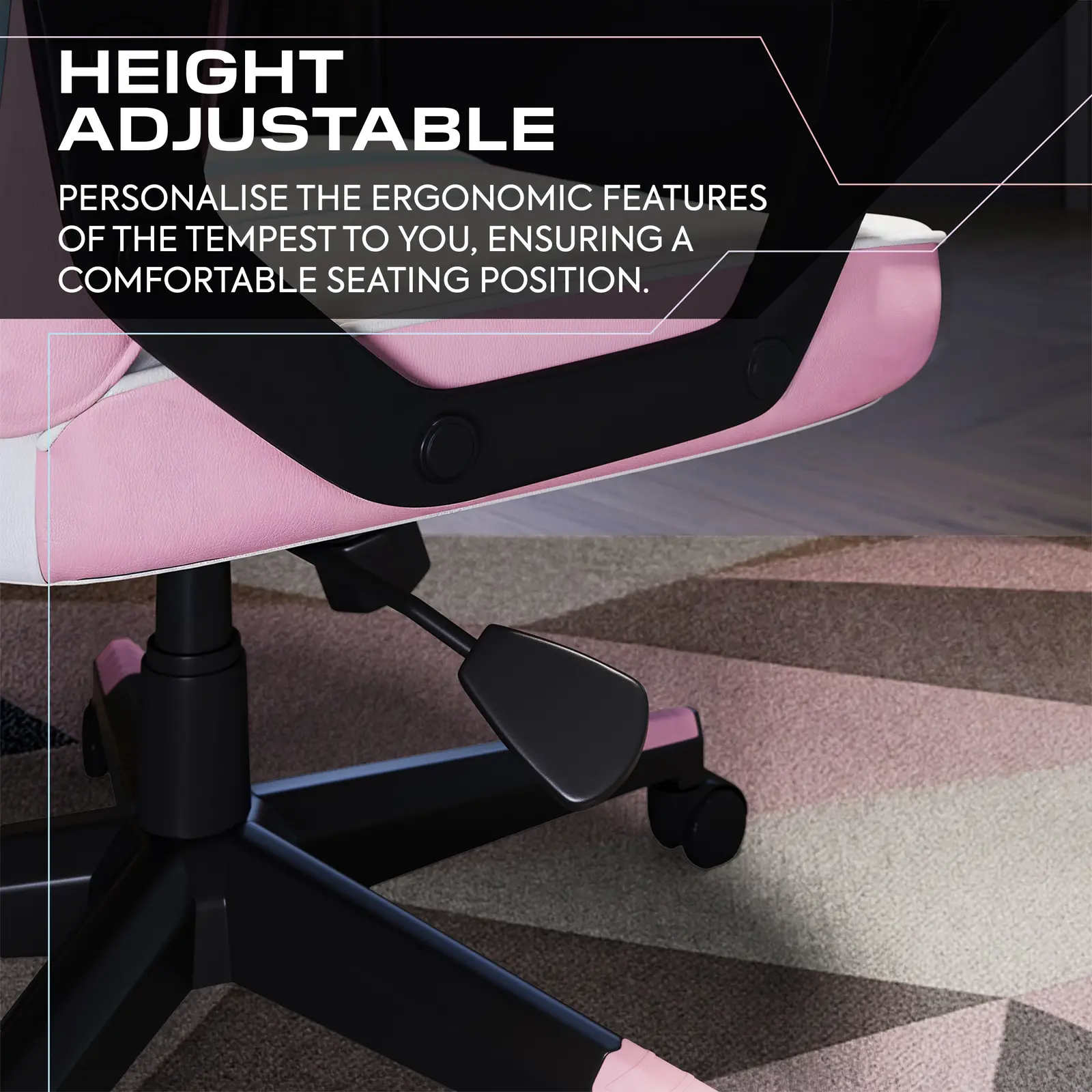 Tempest Ergonomic PC Office Gaming Chair - Bubblegum