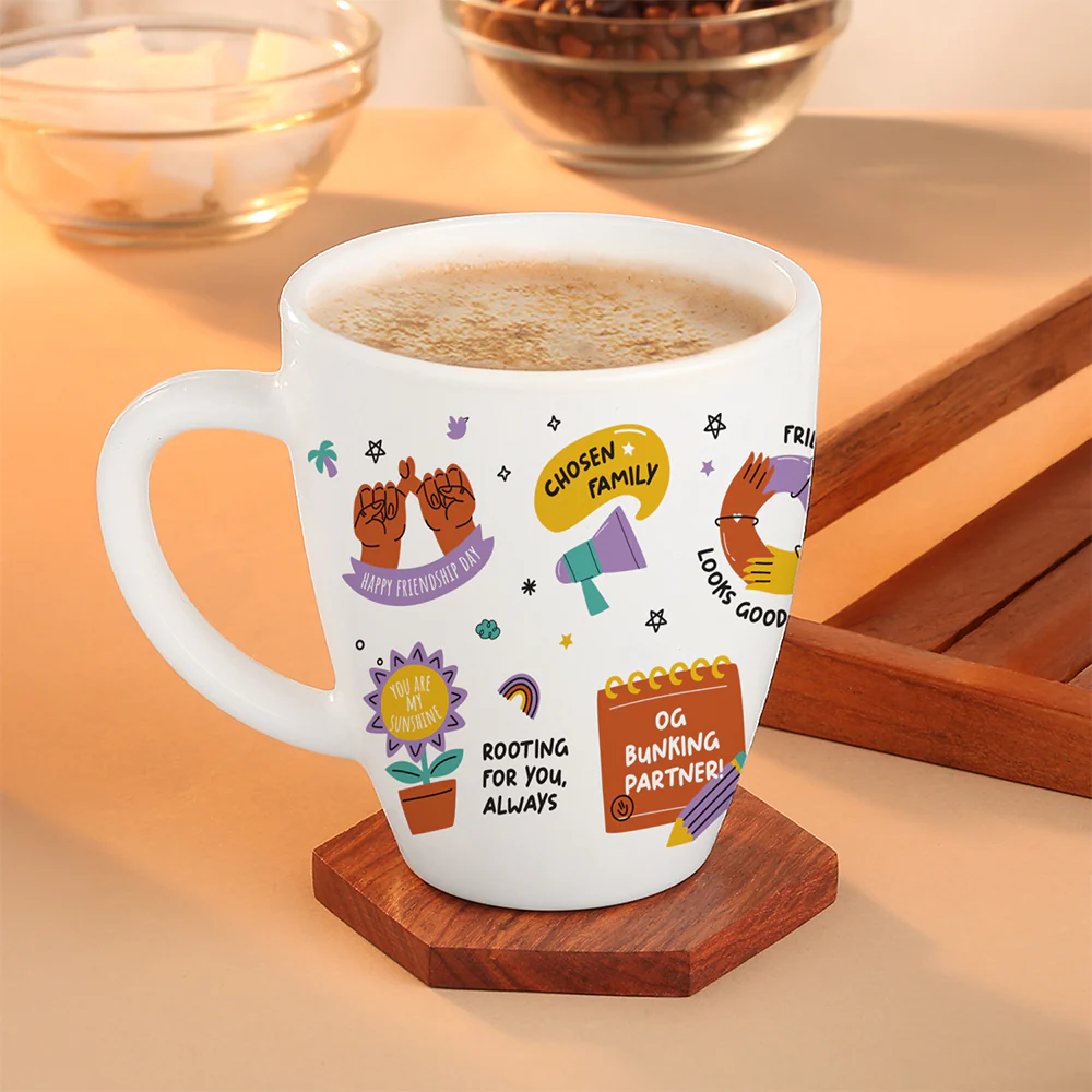 Larah by Borosil Friendship Day Opalware Mug, Dream, 390ml