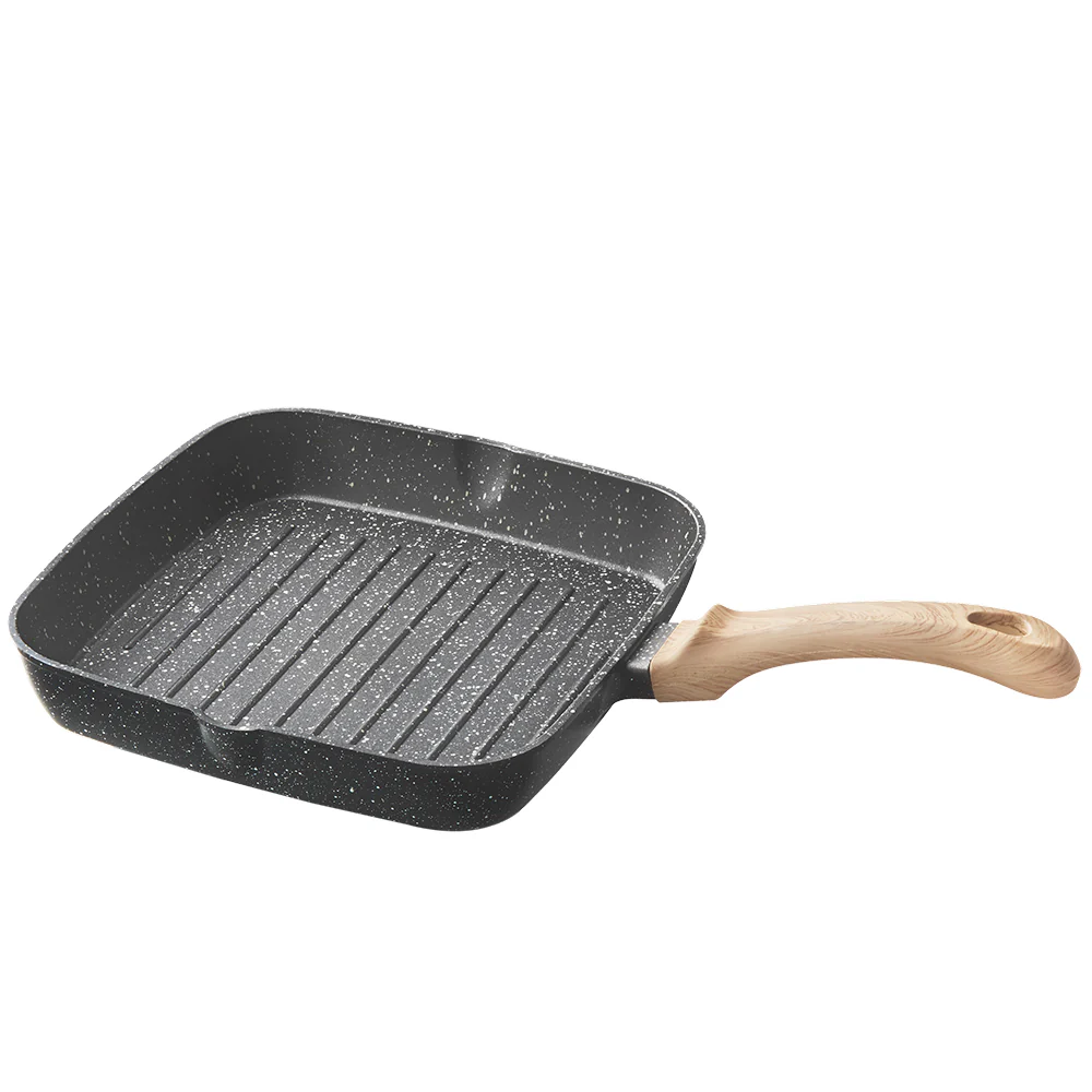 Borosil Vajra Nonstick Grill Fry Pan, Square, 24 cm