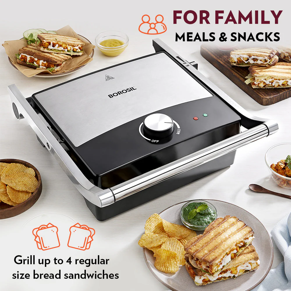 Borosil Mega Jumbo 180° Grill Sandwich Maker