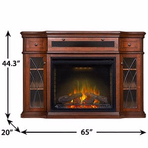 Colbert Electric Fireplace Media Console in Antique Mahogany