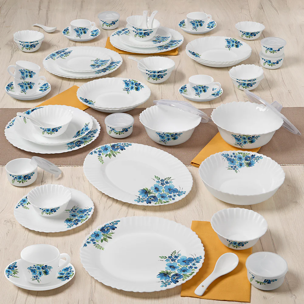 Larah by Borosil Pansy Dinner Set, 66 pc