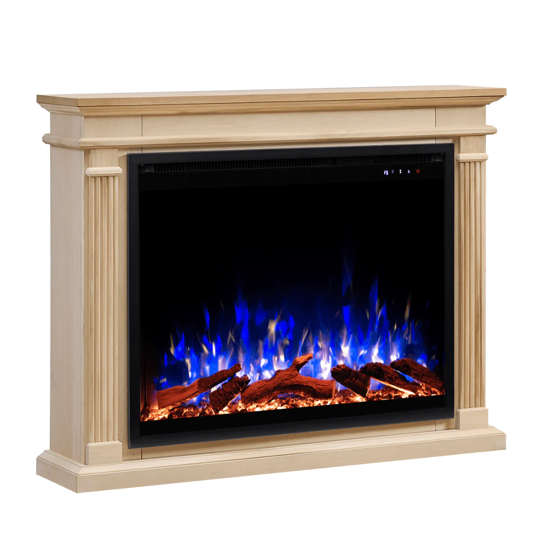 Fireplug Pro 33 Inch Smart Electric Fireplace with Unfinished Encase Surround Mantel
