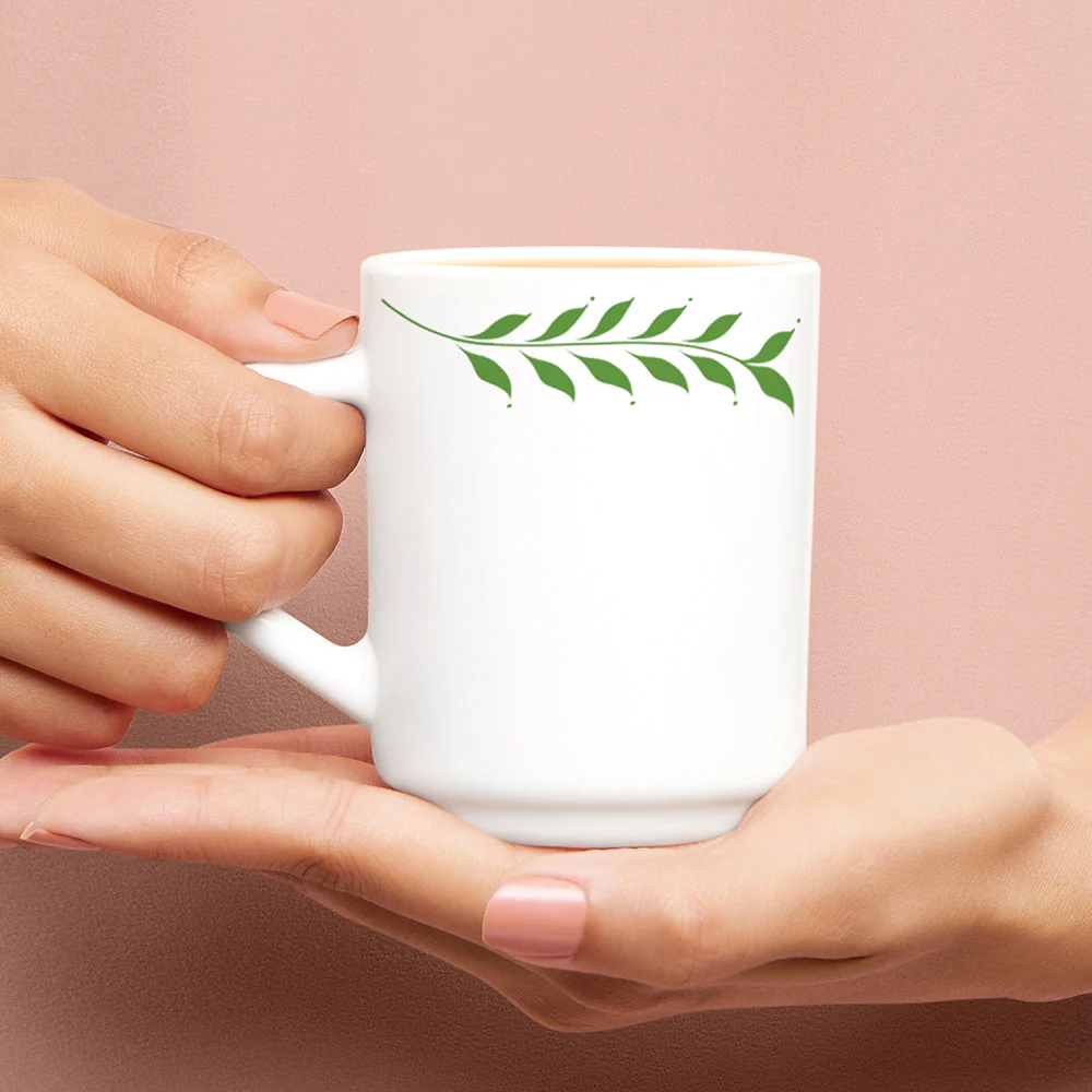 Larah by Borosil Botanica Mug Set, 180ml x 6