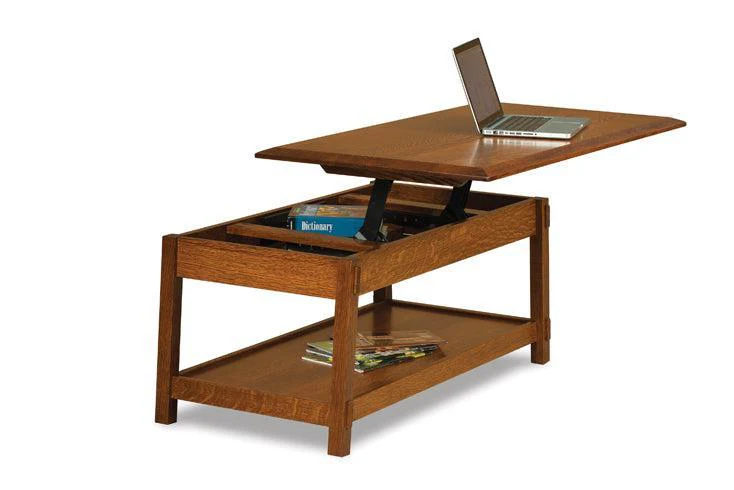 Amish Colbran Open Lift Top Coffee Table with Counter Weight