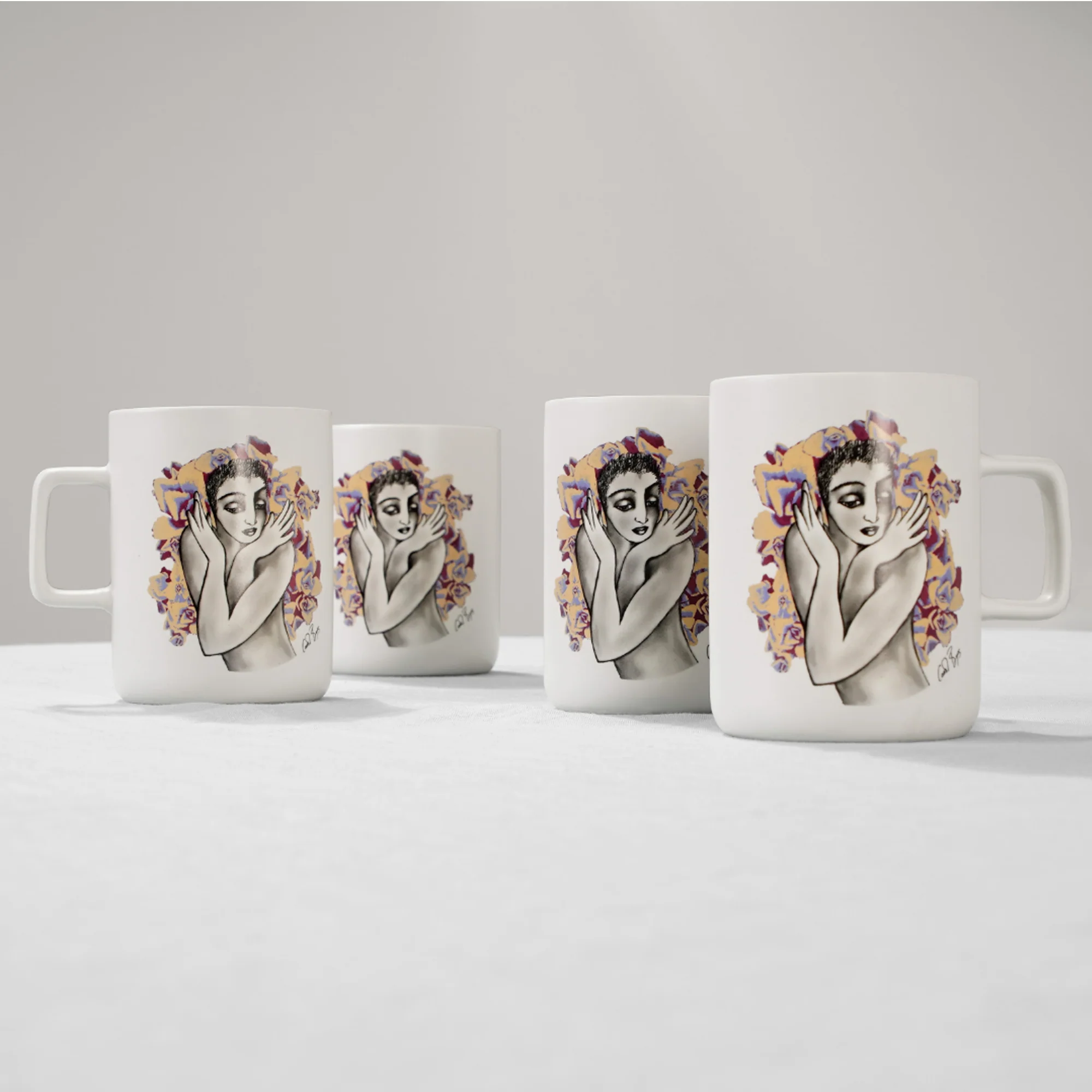 Carrol Boyes 4 Piece Pop Art Flutter Mug Set White