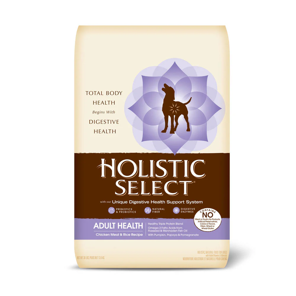 Holistic Select® Adult Health Chicken Meal & Rice Recipe Dog Food 30 Lbs