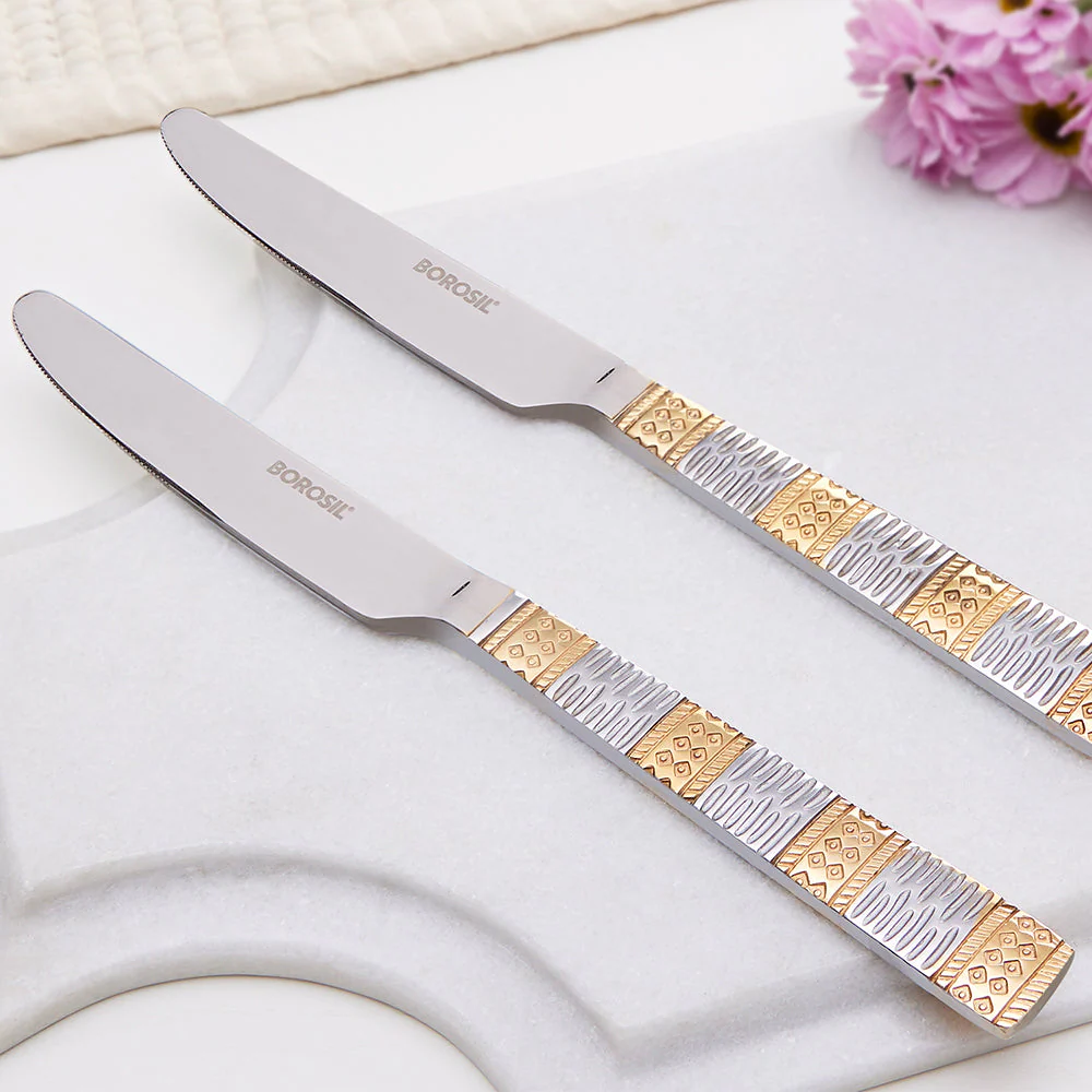 Borosil Gold Butter Knife, Set of 2-21 cm