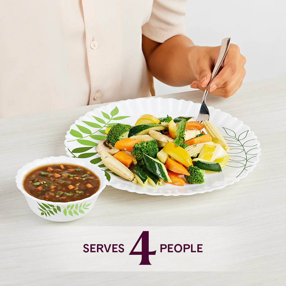 Larah by Borosil, Lush Dinner Set, 17 pc