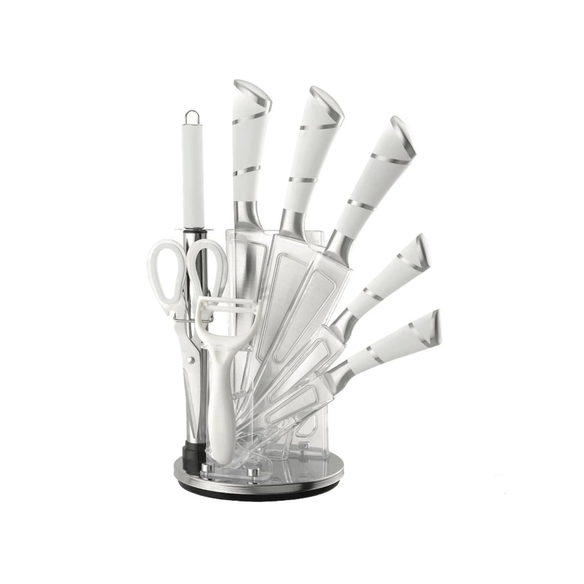 CH 9 Piece Kitchen Knife Set White