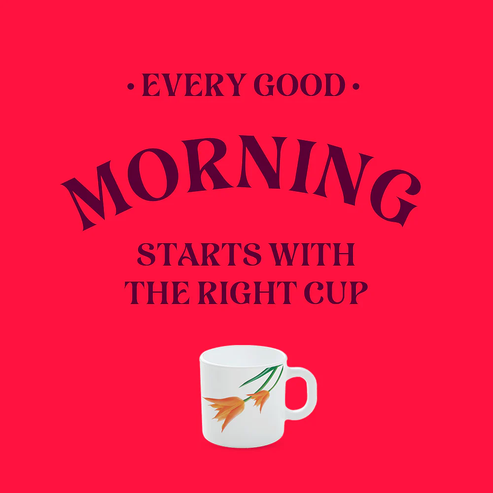 Larah by Borosil Firefly Mug Set, 180ml x 6