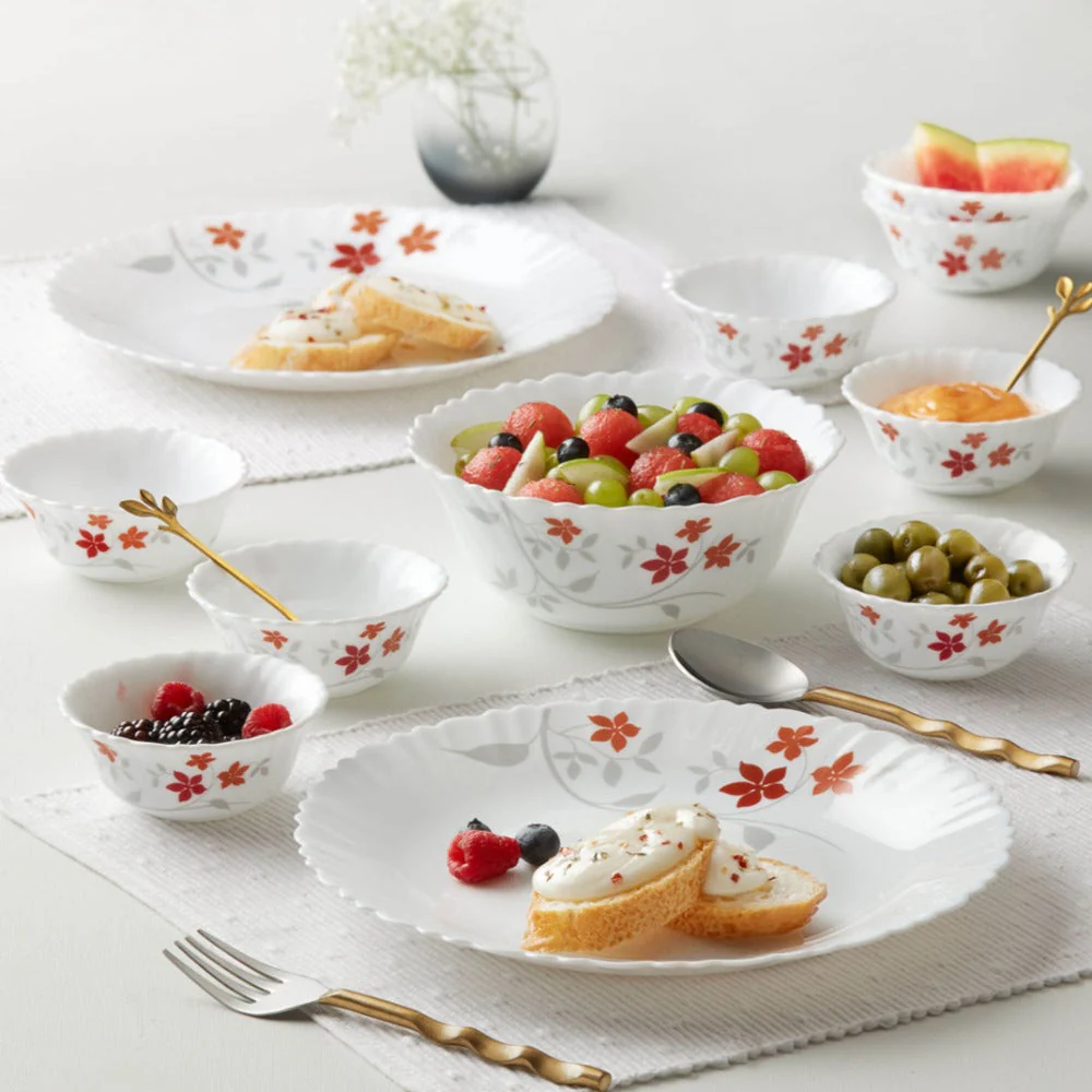 Larah by Borosil, Rosalie Dinner Set, 17 pc