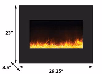 Amantii Zero Clearance Series 26-In Built-In Electric Fireplace - ZECL-26-2923