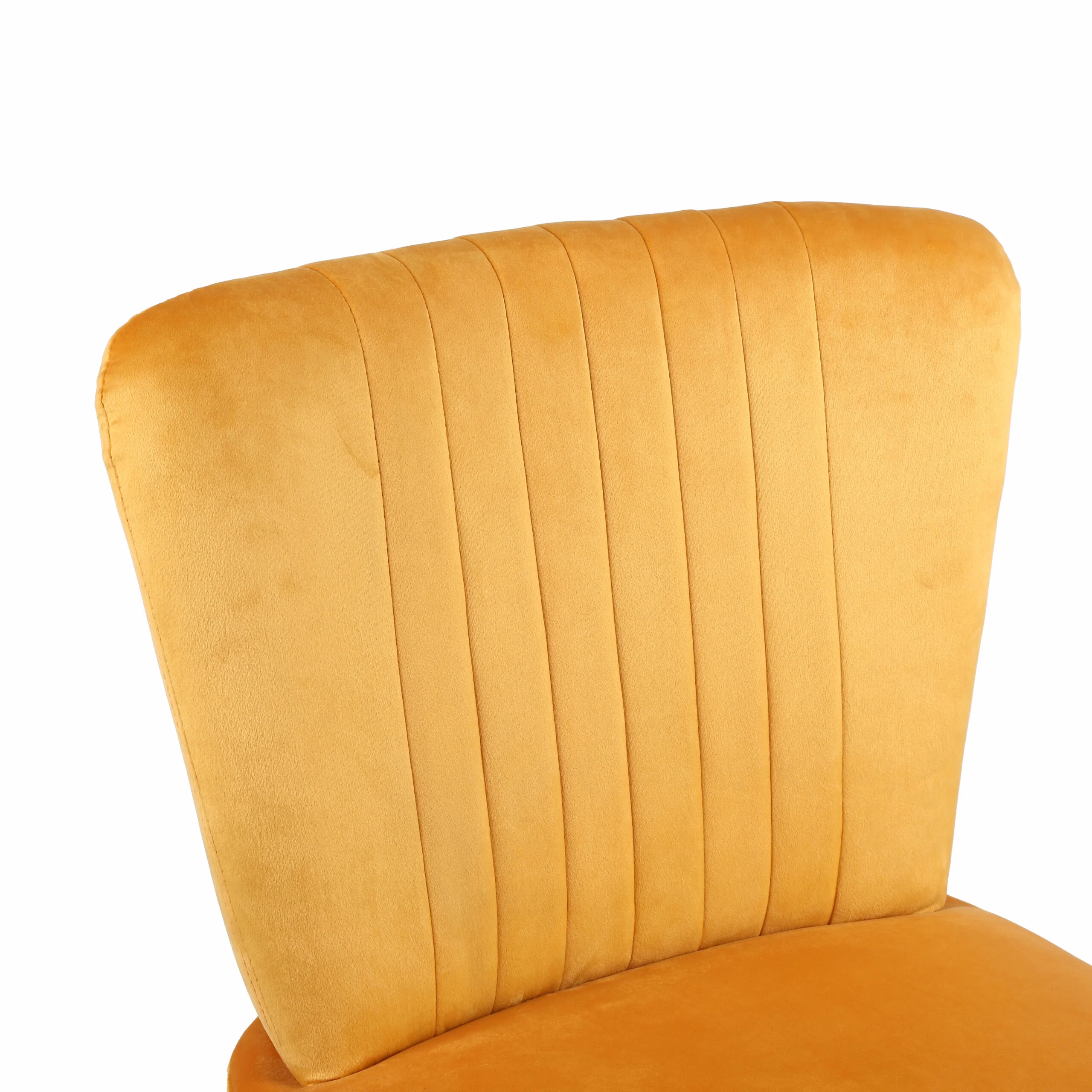 Neo Ostuni Mustard Yellow Crushed Velvet Shell Accent Chair