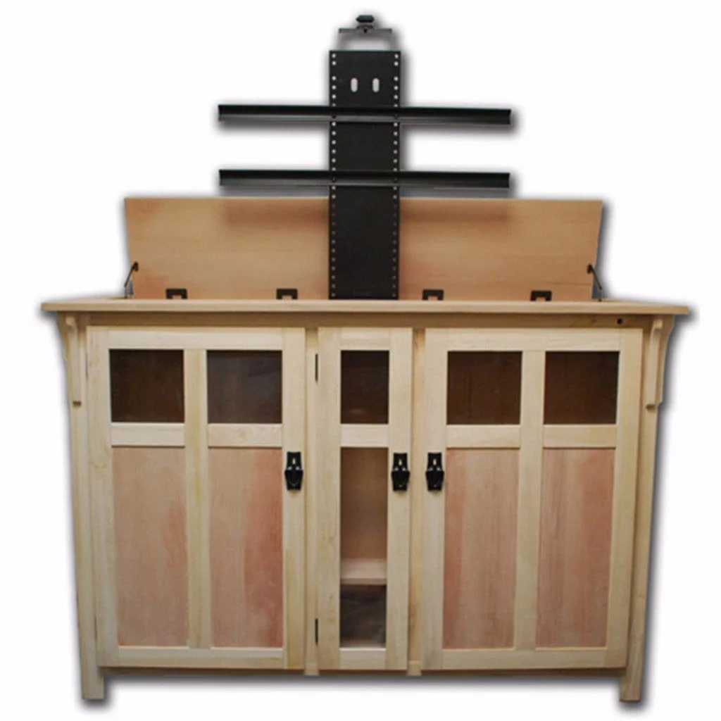 The Bungalow 70162 Unfinished Smart TV Lift Cabinet for 60 Inch Flat screen TVs
