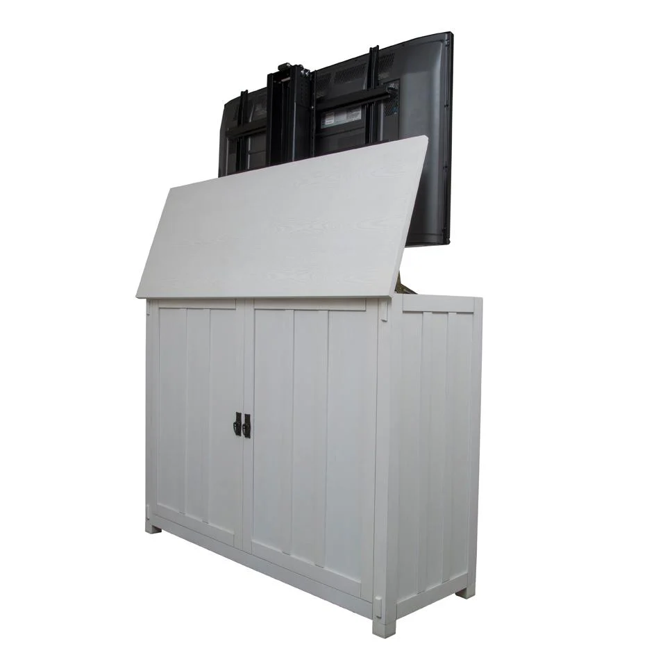 The Elevate 72013 White Mission Style Smart TV Lift Cabinet for 50 Inch Flat screen TVs
