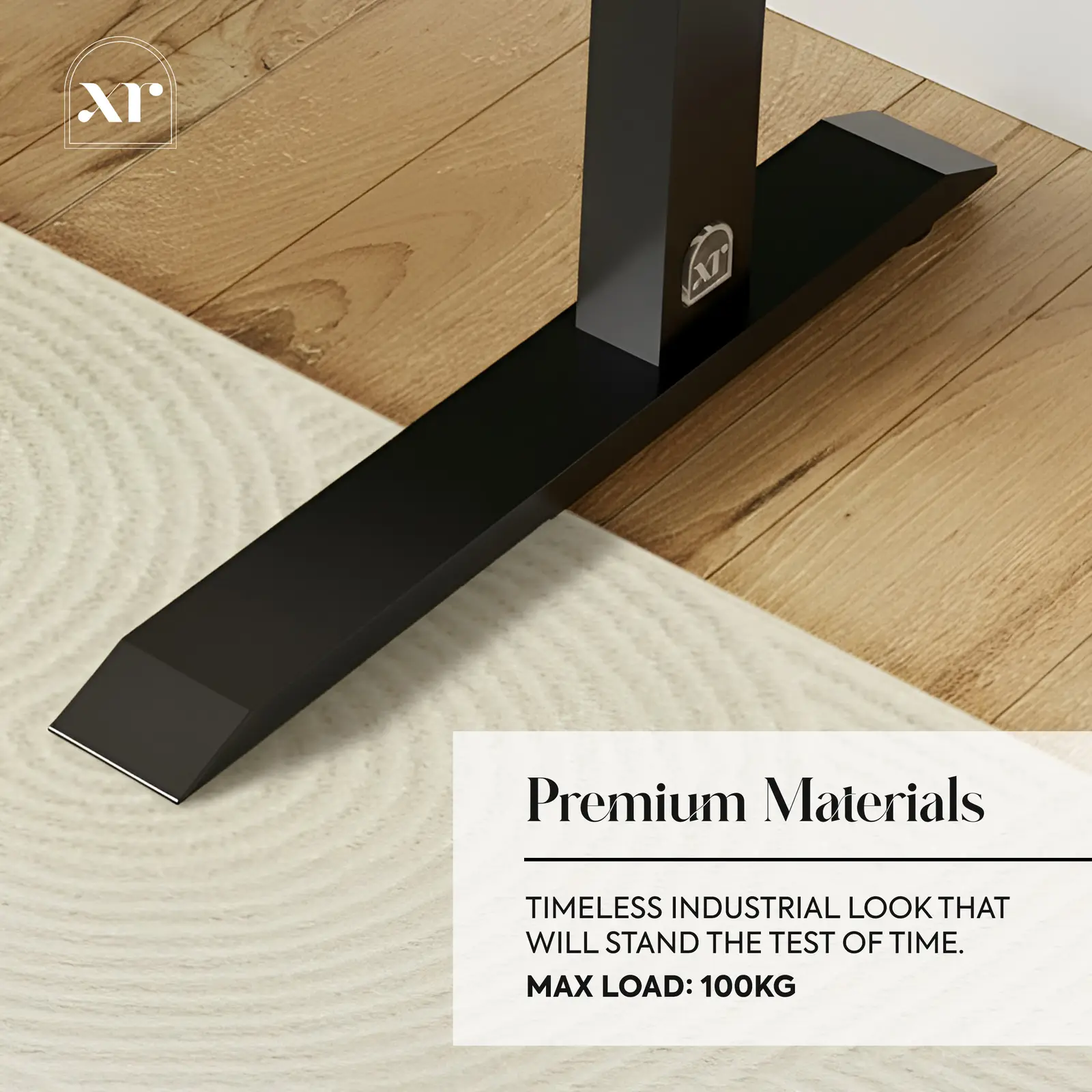 Oka LED Office Desk with Wireless Charging - Black Ash RGB (2 Sizes)