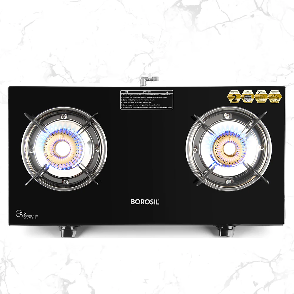 Borosil Magnum Glass-top Gas stove, 2 Burners