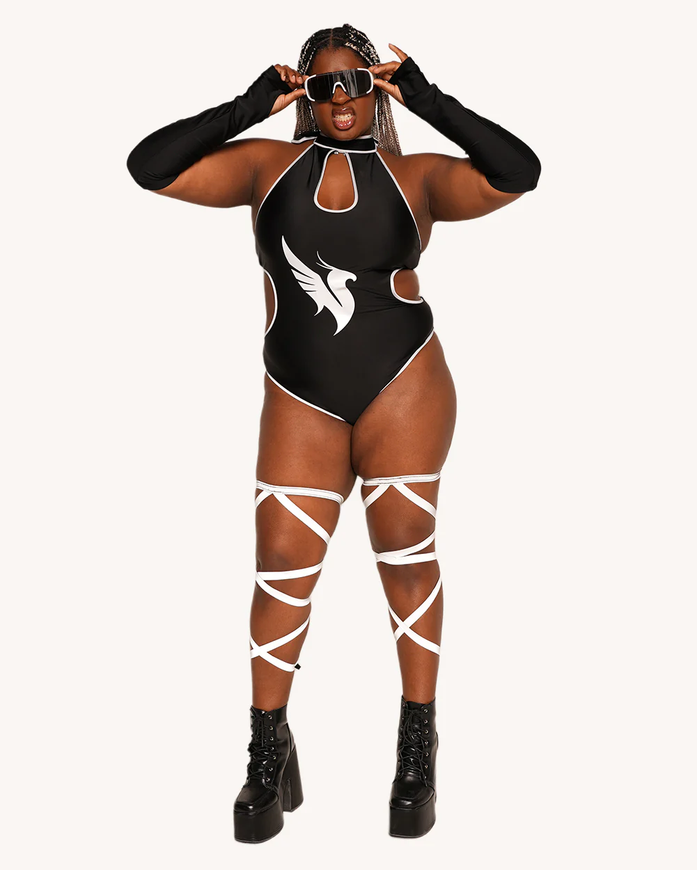 iHR x ILLENIUM Burst of Light Reflective Bodysuit with Sleeves