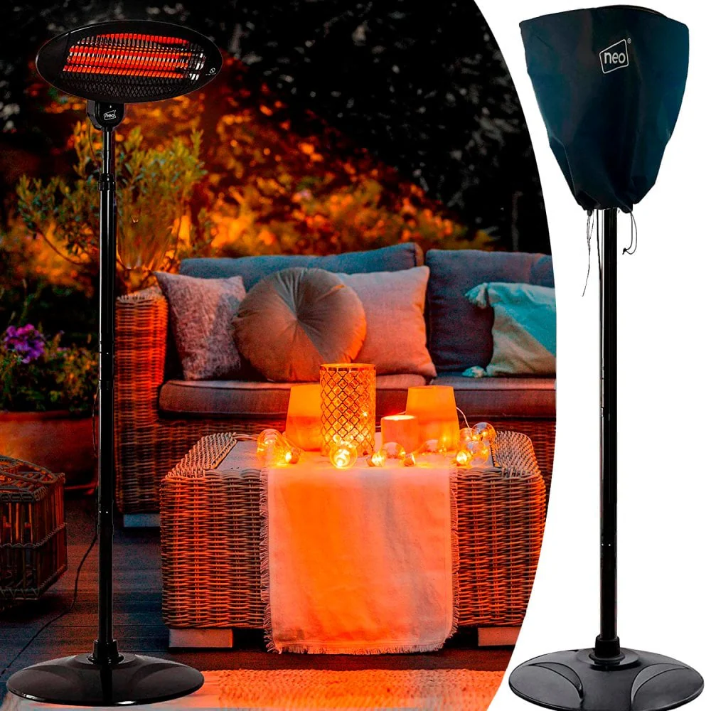 Pair of Neo 2KW Electric Quartz Outdoor Garden Patio Heater