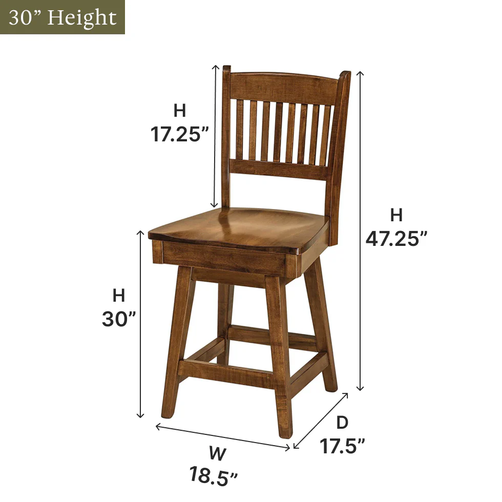 Amish Linzee Swivel Bar Chair