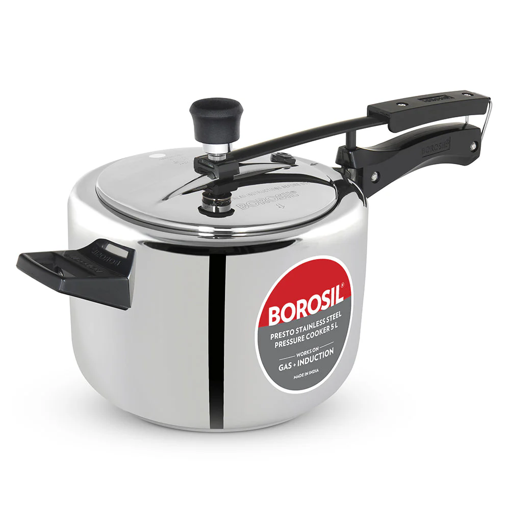 Borosil Presto SS Pressure Cooker, 5L