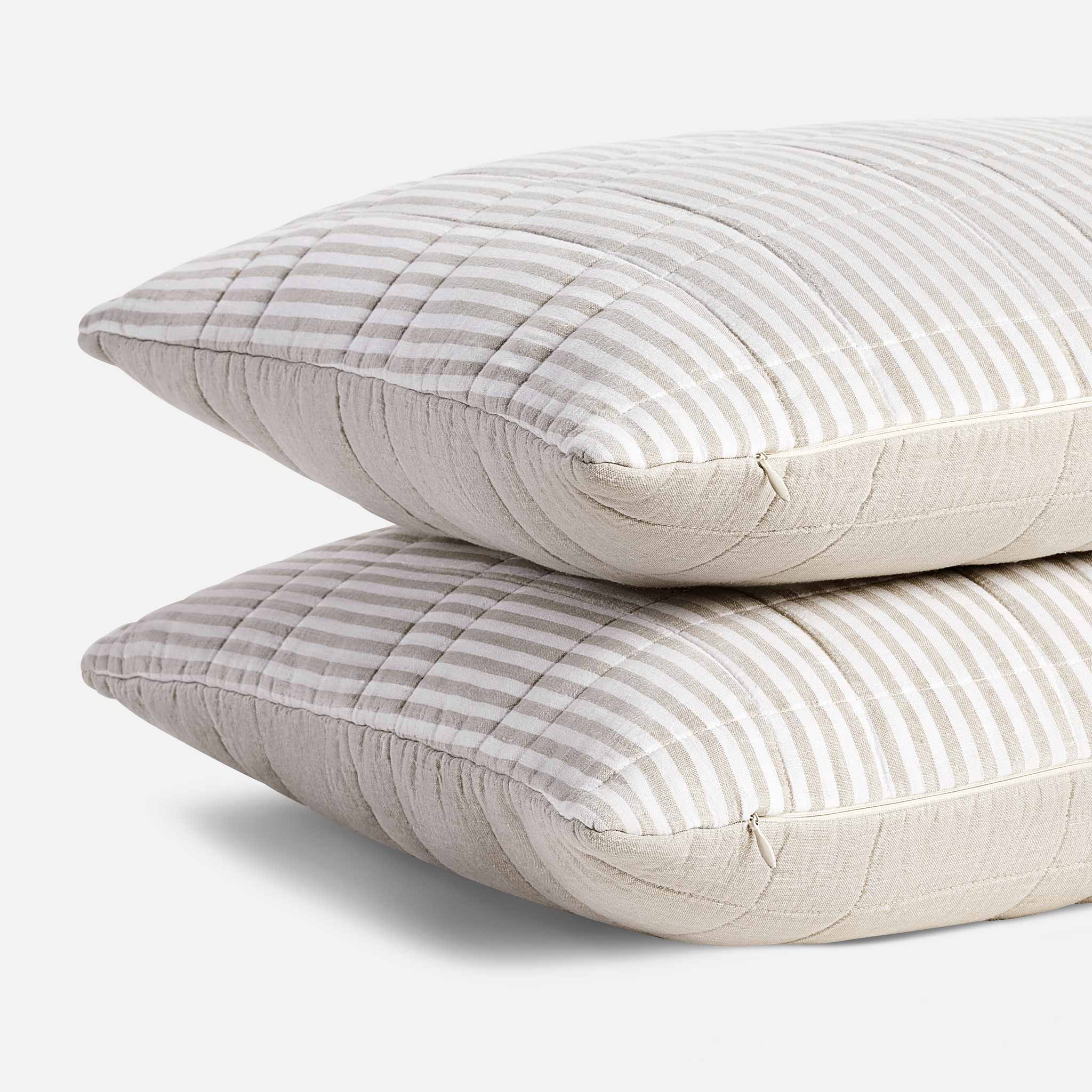 Washed European Linen Quilted Sham Set