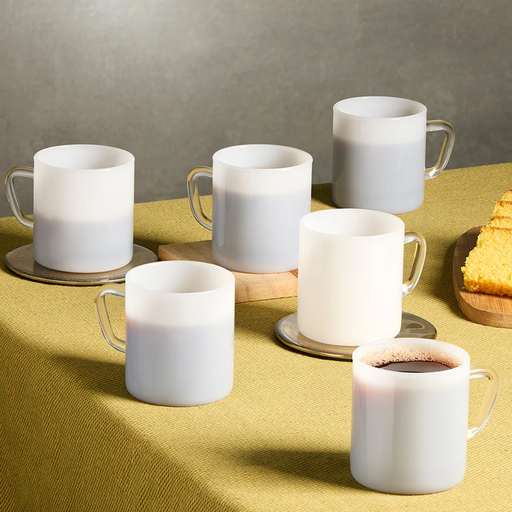 Borosil Vision Jade Mug, Set of 6, 190ml