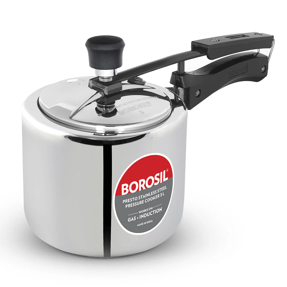 Borosil Presto SS Pressure Cooker, 3L