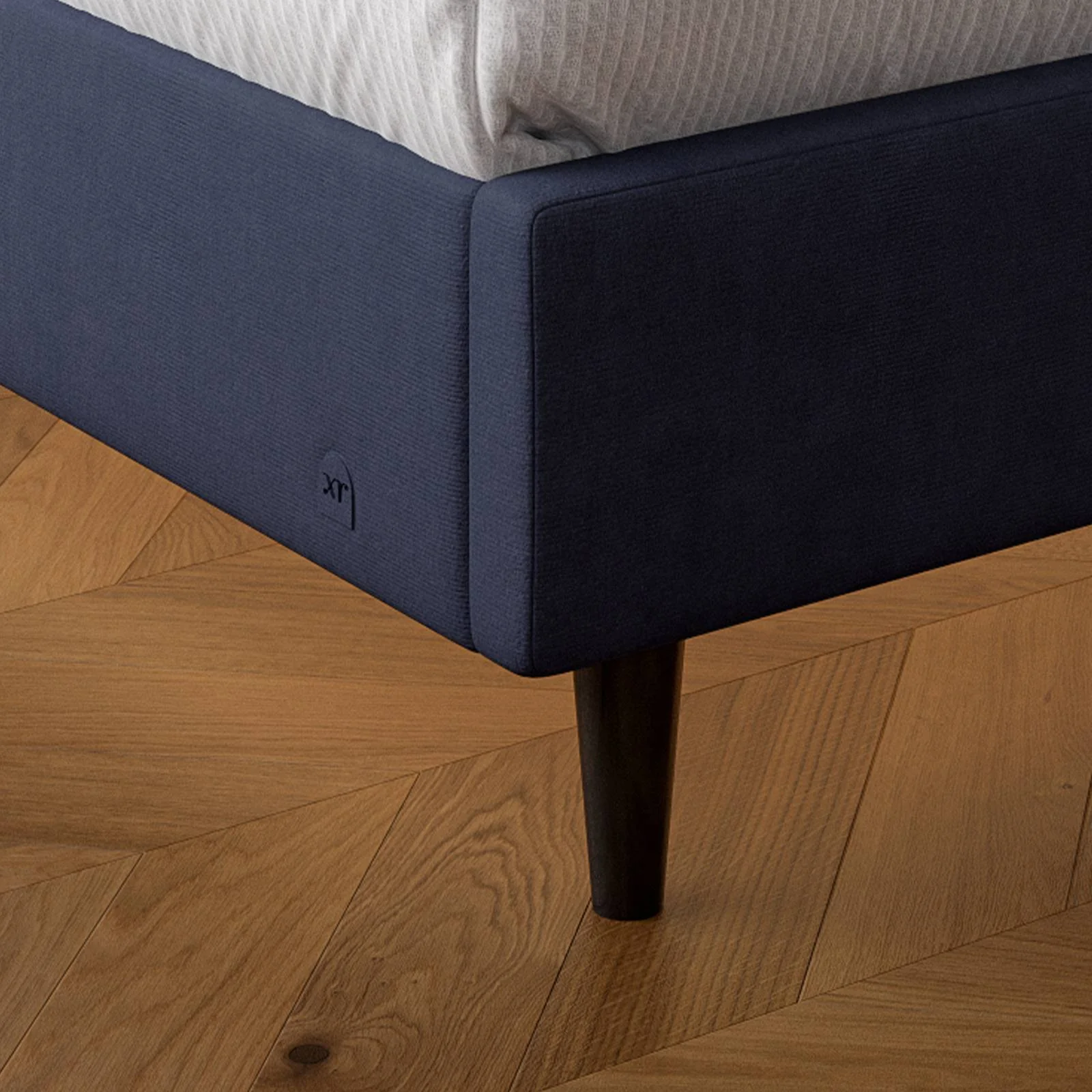 Maisie Upholstered Velvet LED Bed - Navy Blue (2 Sizes)