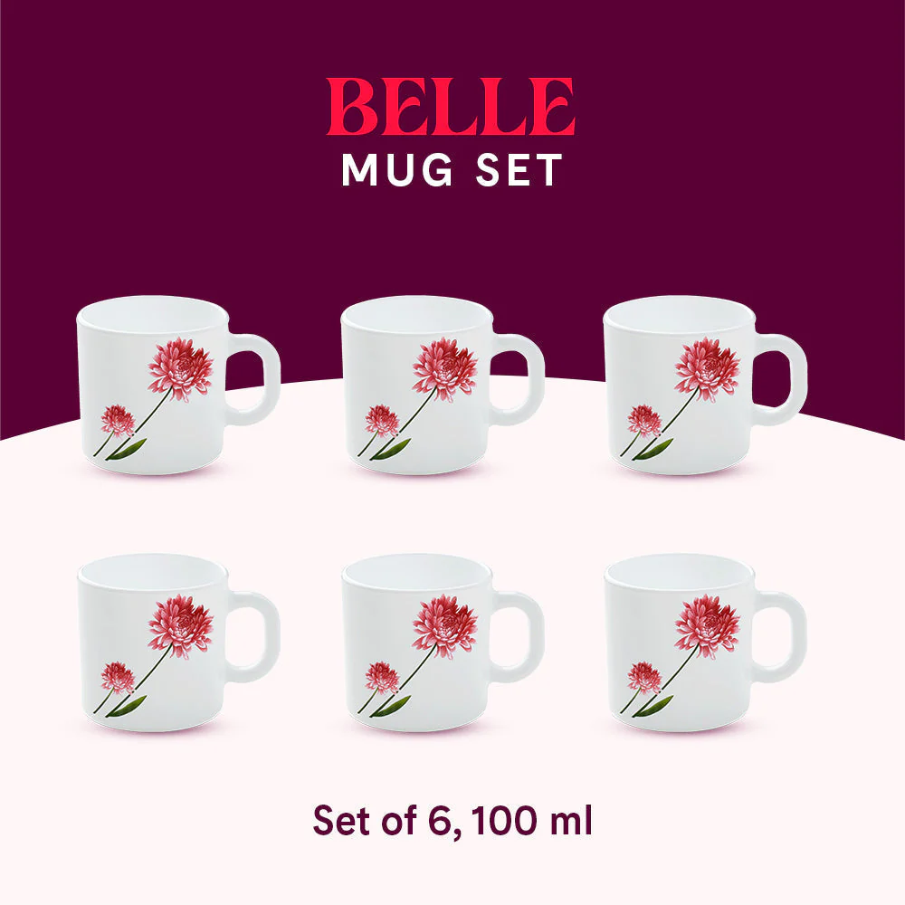 Larah by Borosil Belle Mug Set, 240ml x 2