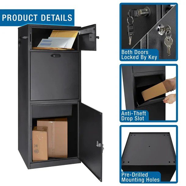 Barska CB13704 Dual Compartment Locking Mail and Parcel Box MPB-700