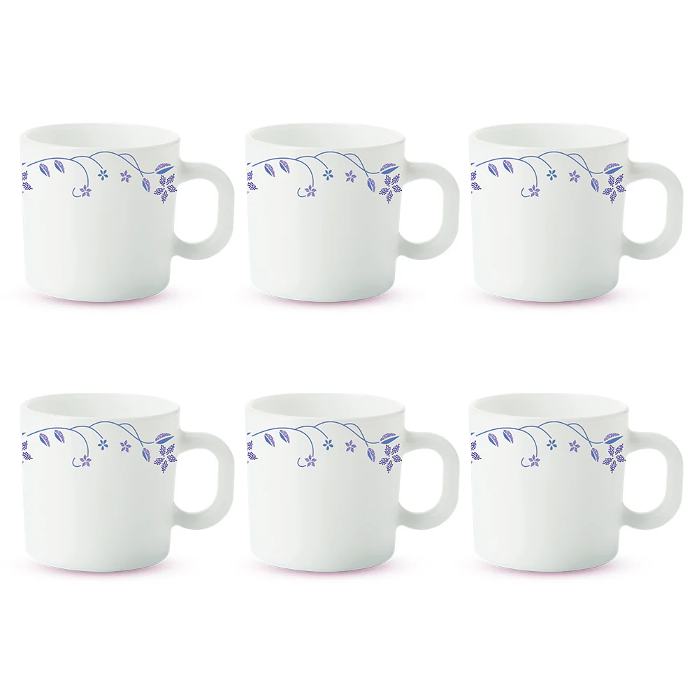 Larah by Borosil Flora Mug Set, 100ml x 6