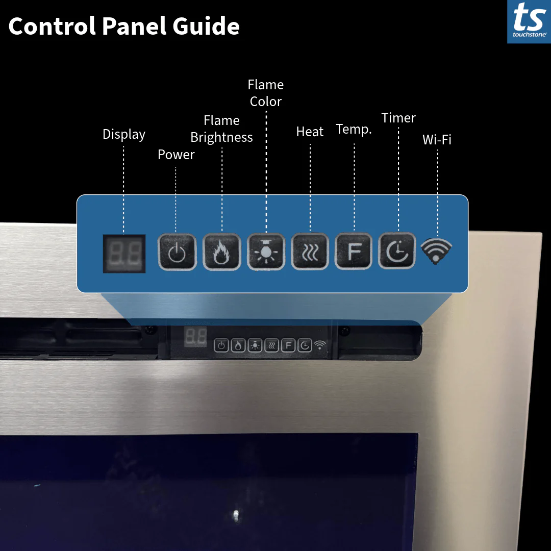 The Sideline Deluxe Gold 60 Inch Recessed Smart Electric Fireplace 86276