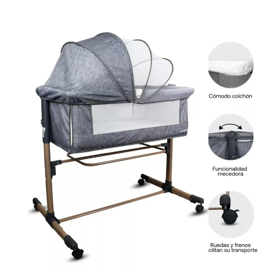 CUNA COLECHO SIDE BY SIDE DORADO BEBESIT