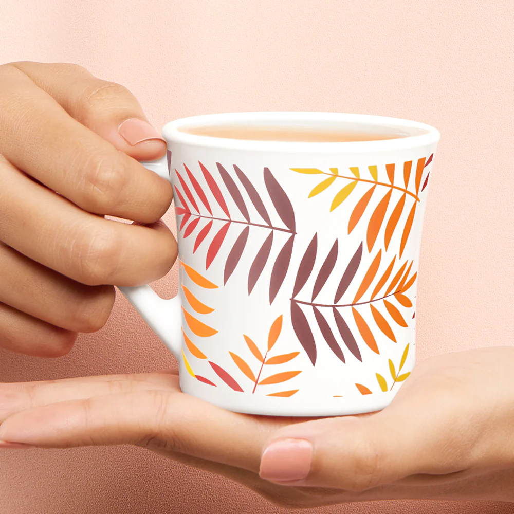 Larah by Borosil Crysta Costa Mug Set, 160ml x 6