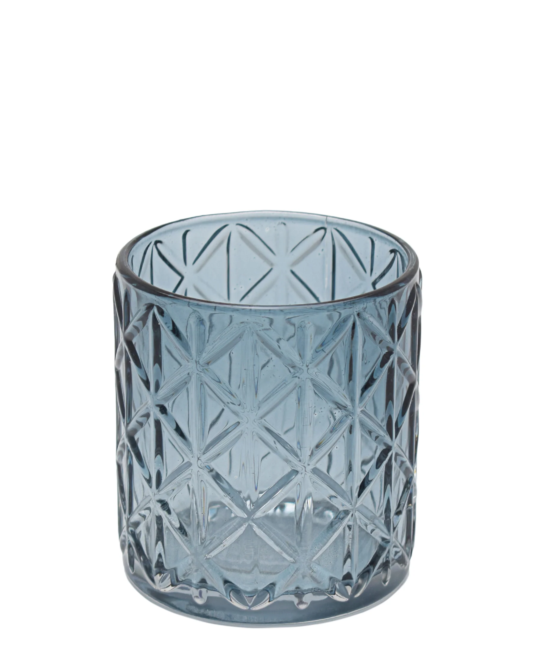 Eetrite Diamond Candle Holder 10cm - Smoked Blue