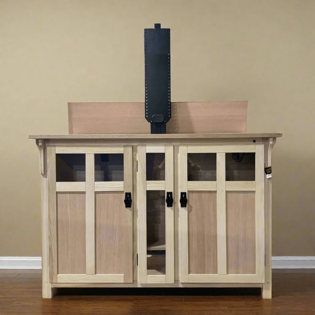 The Bungalow 70162 Unfinished Smart TV Lift Cabinet for 60 Inch Flat screen TVs