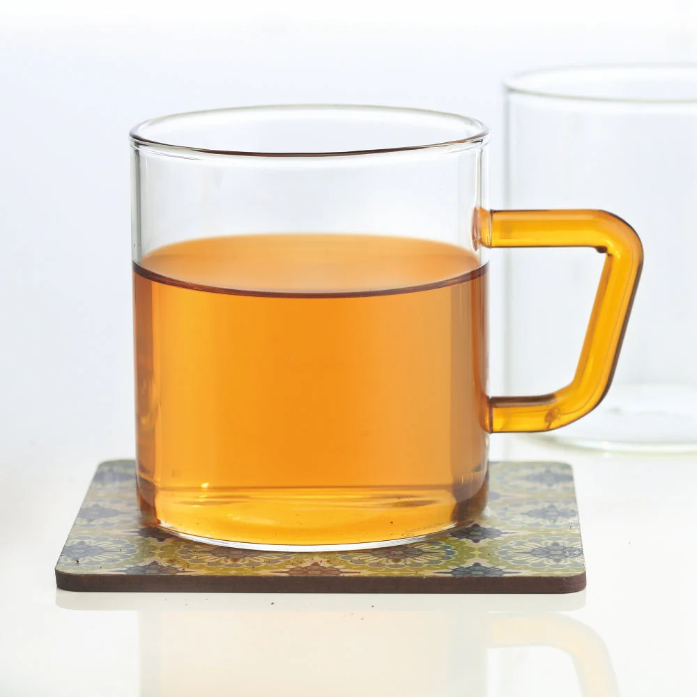 Borosil Yellow Vision Classic Mug Set, 190ml x 6