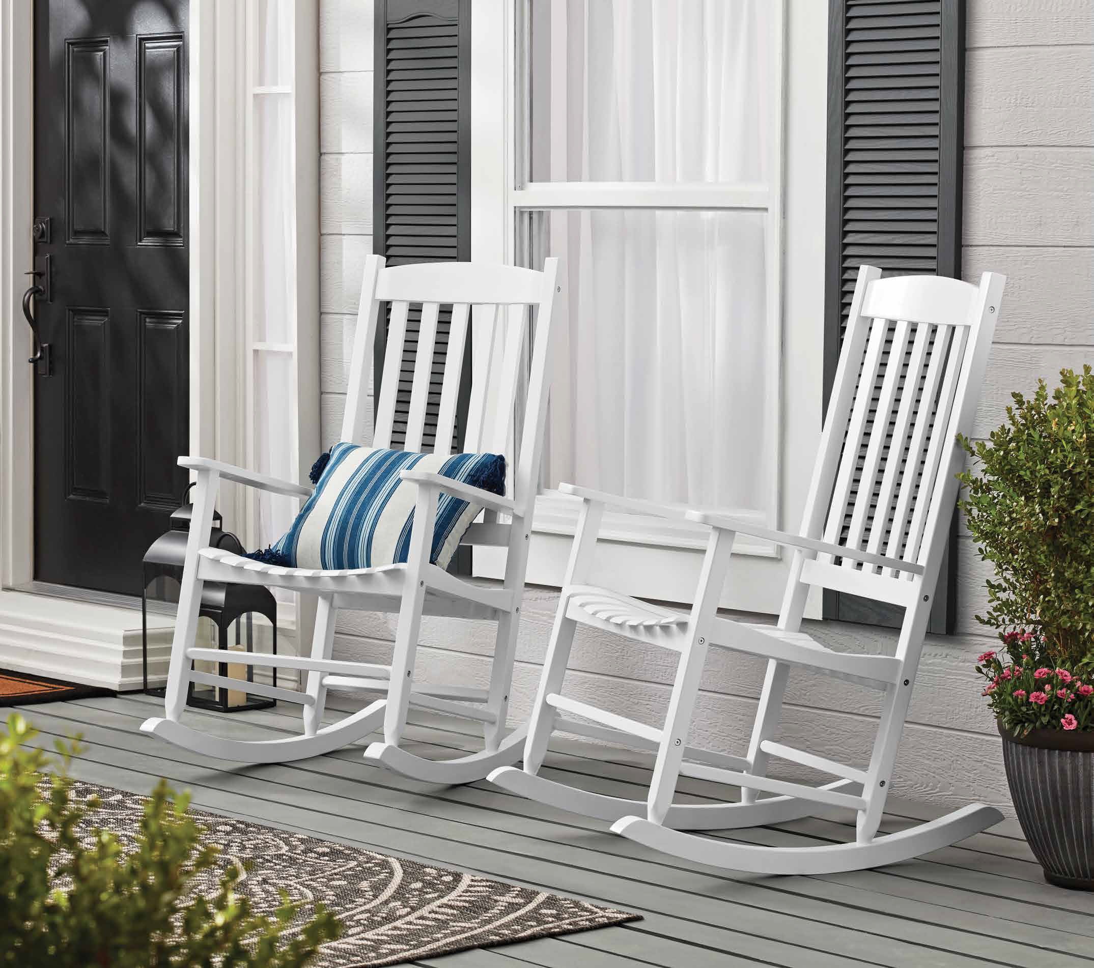 Outdoor Wood Porch Rocking Chair, Weather Resistant Finish