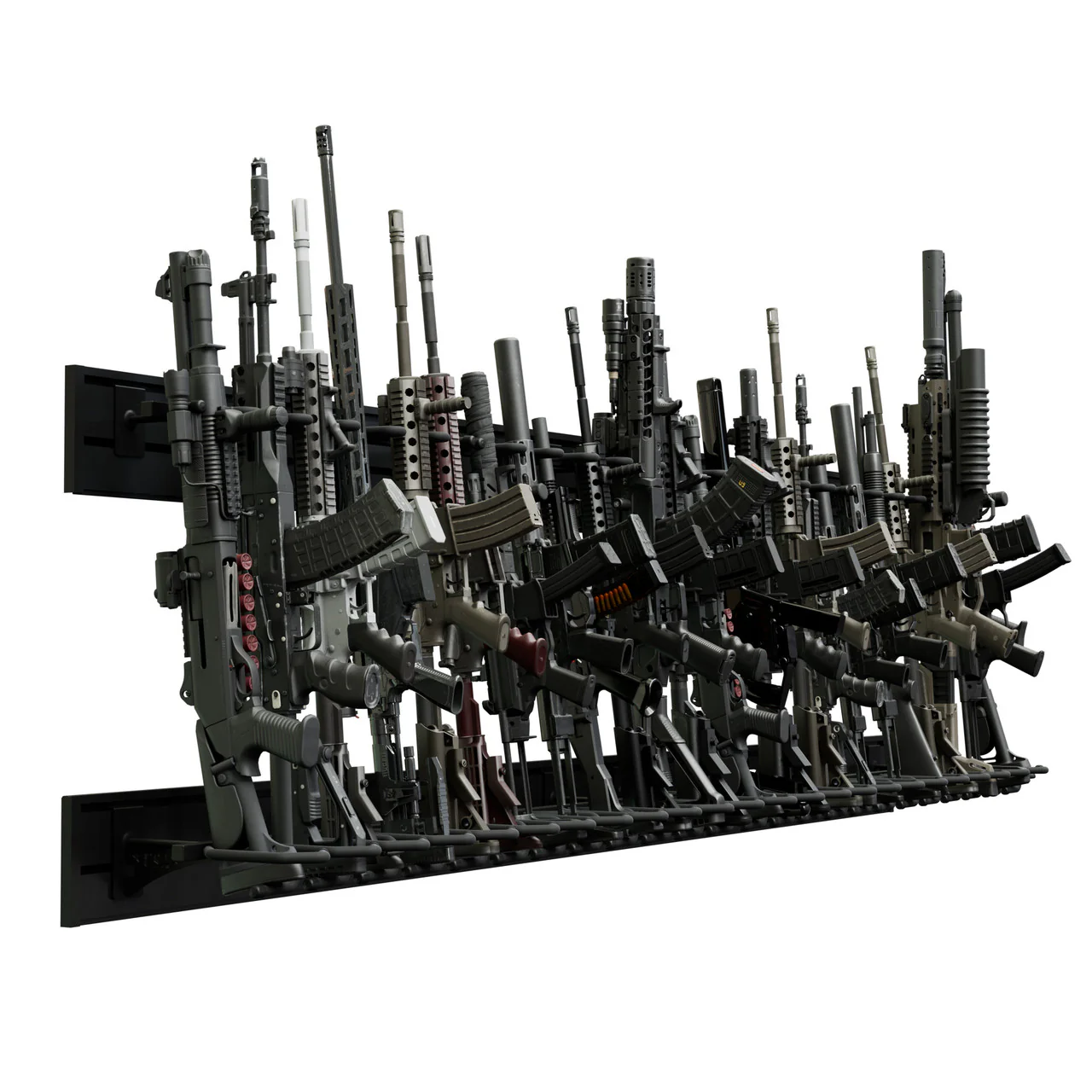 Hold Up Displays Ultimate Rifle Rack Slatwall Display Package HD108