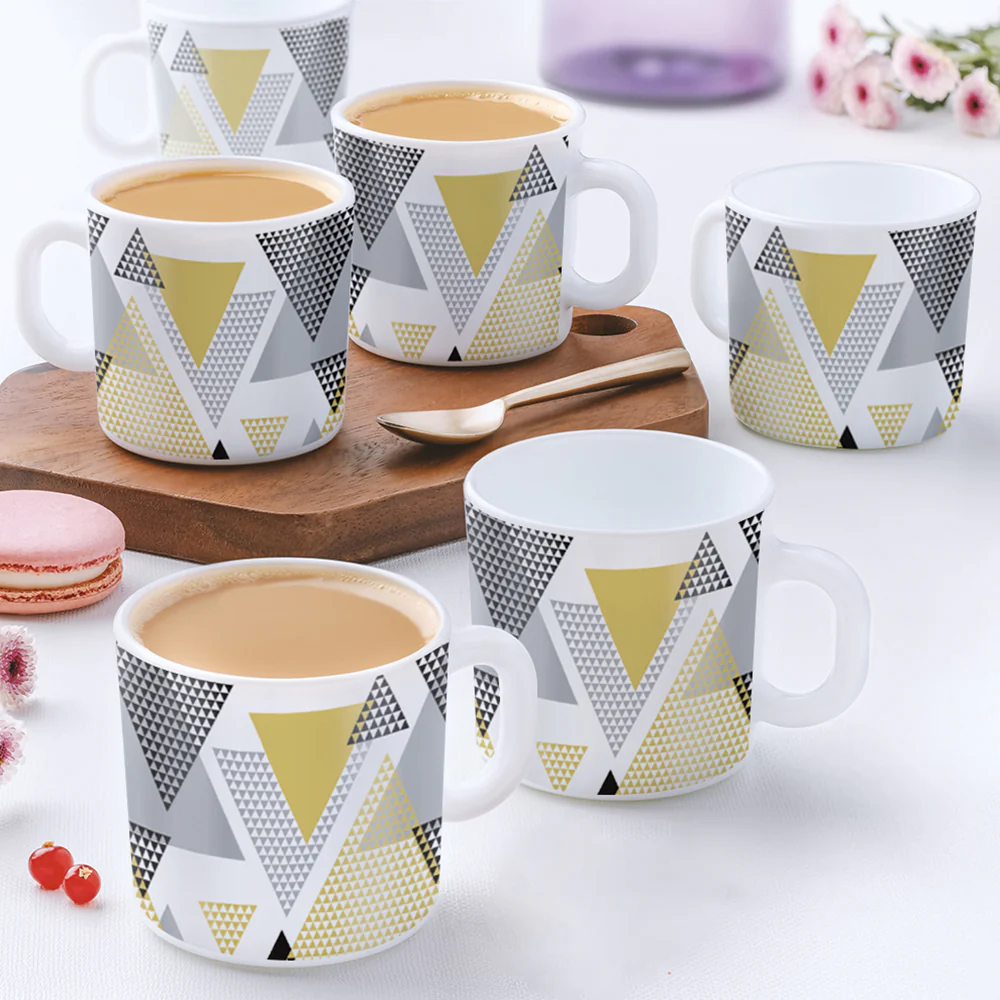 Larah by Borosil Nivaah Mug Set, 180ml x 6