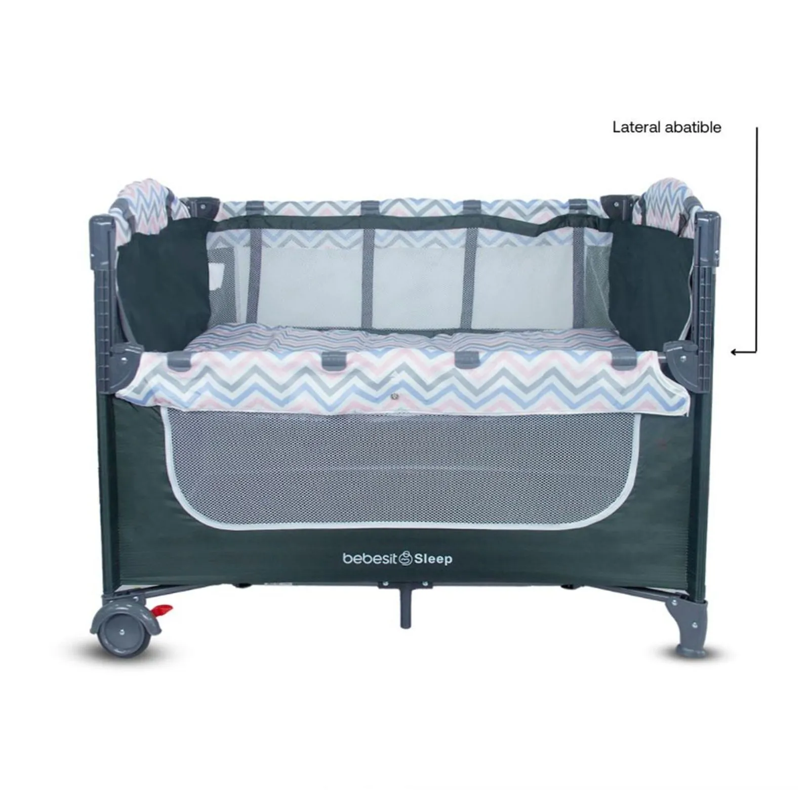 CUNA CORRAL SLEEP ZK005 3 EN 1: COLECHO, CUNA Y CORRAL PARA BEBÉS DE 0 A 3 AÑOS- ROSADO-