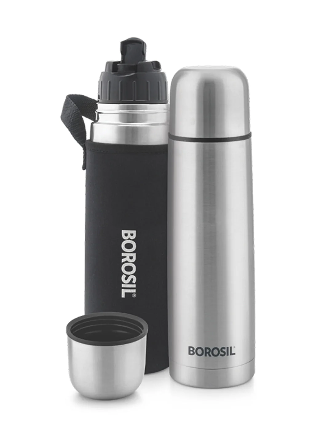 Borosil Thermo Flask, Black-CP
