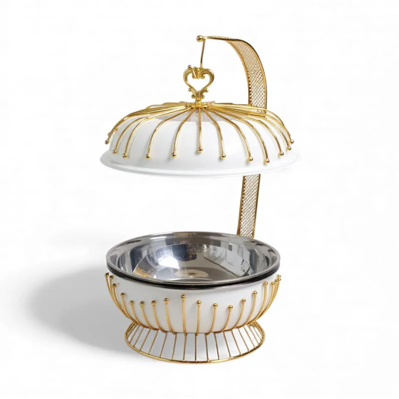 8Lt Chafing Dish White & Gold