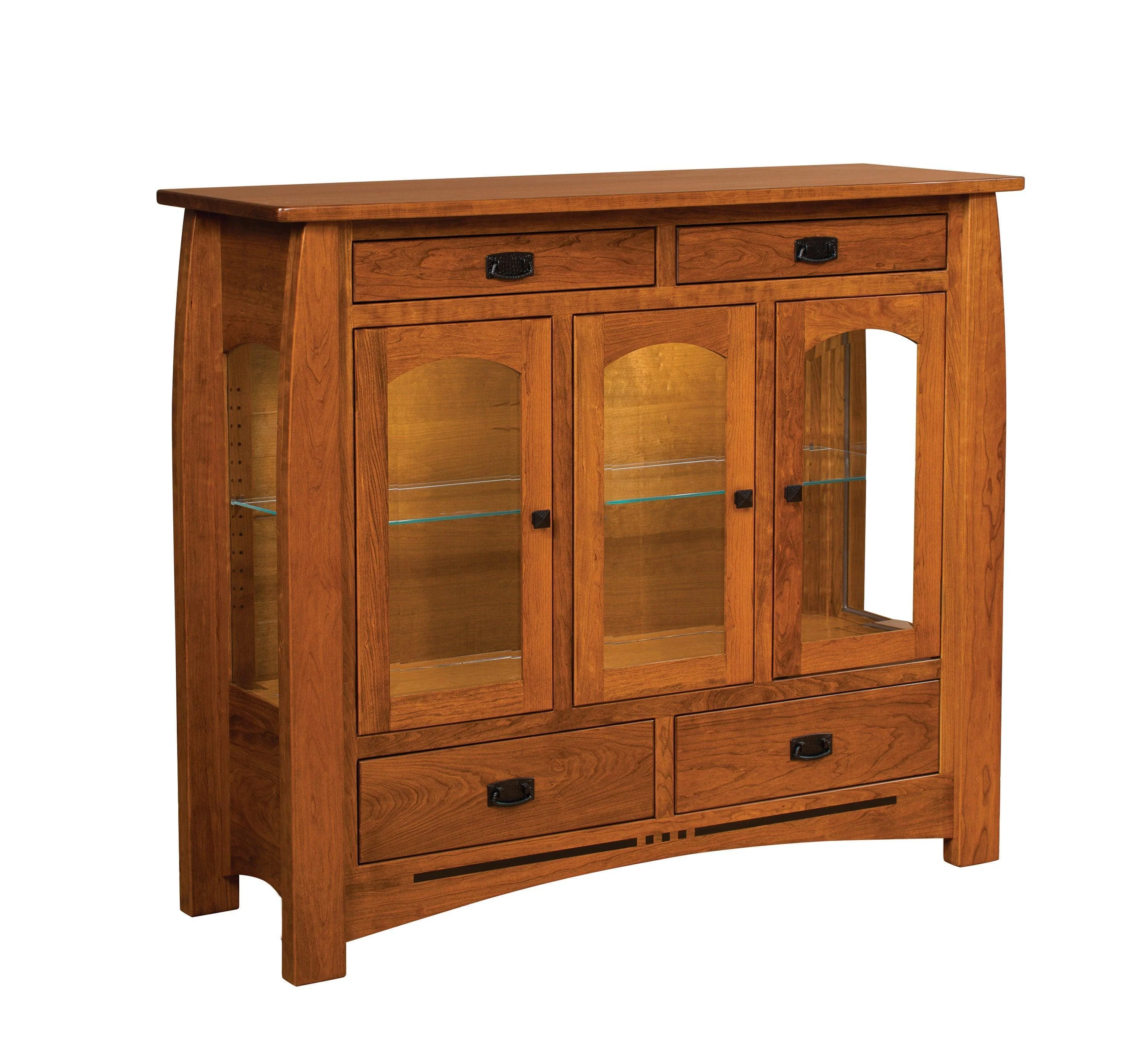 Amish Colebrook Four Drawer Three Door Buffet With Mirror